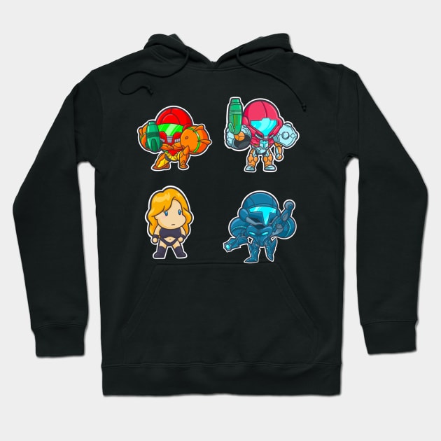 Chibi Metroid (Pack 3) Hoodie by DrawingsFromHell